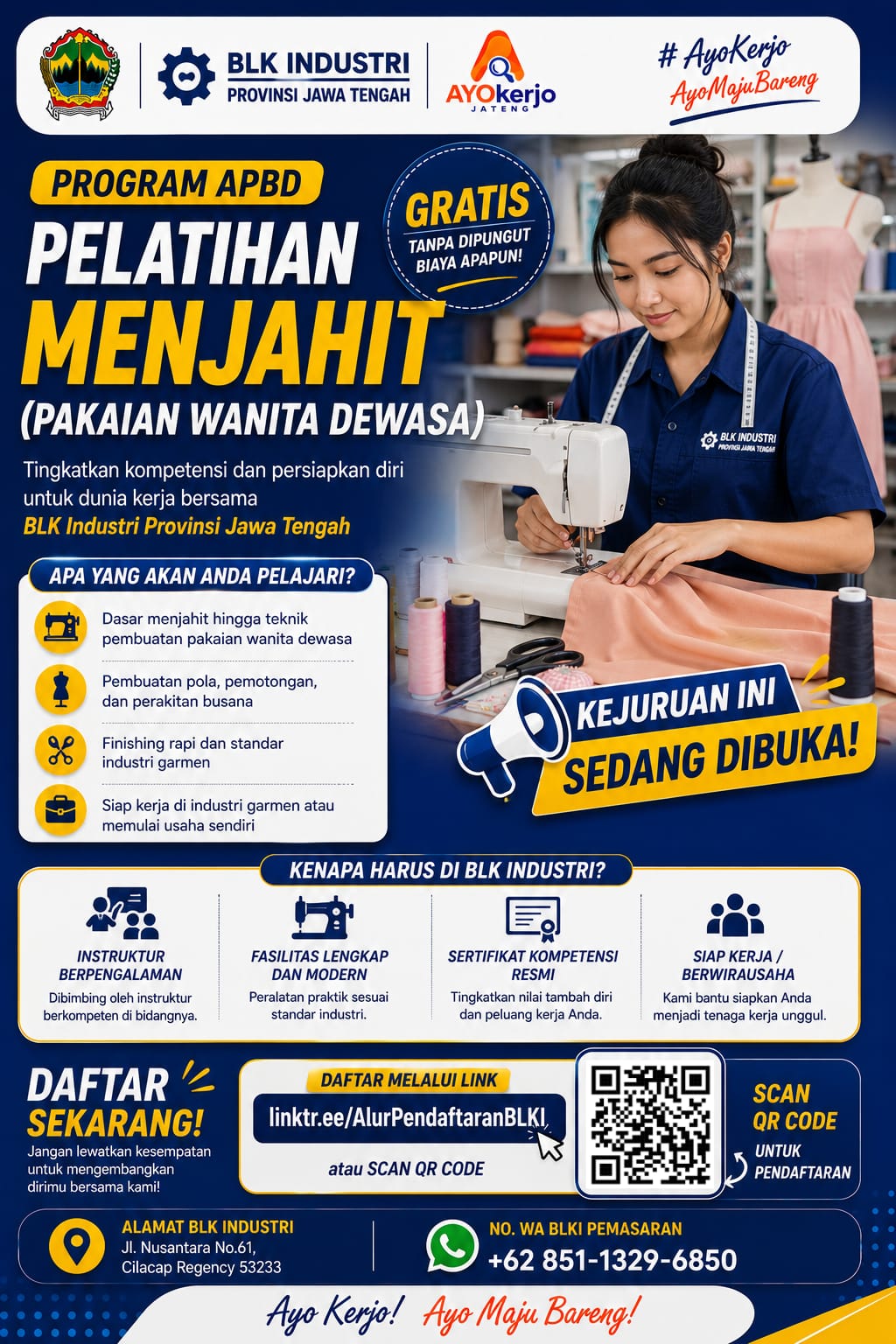 Menjahit Pakaian Wanita Dewasa